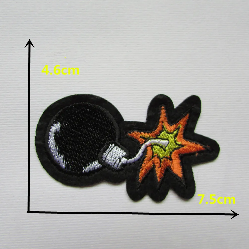 

Cartoon characters of cool black bomb hot melt adhesive embroidery flower patches stripes C335 DIY clothes shoes bag accessories