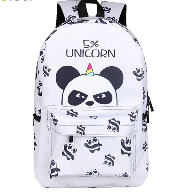 Mochila de Panda de 17 pulgadas para niñas adolescentes portátil Mochila femenina unicornio Universidad estudiante escuela Mochila de viaje para mujeres