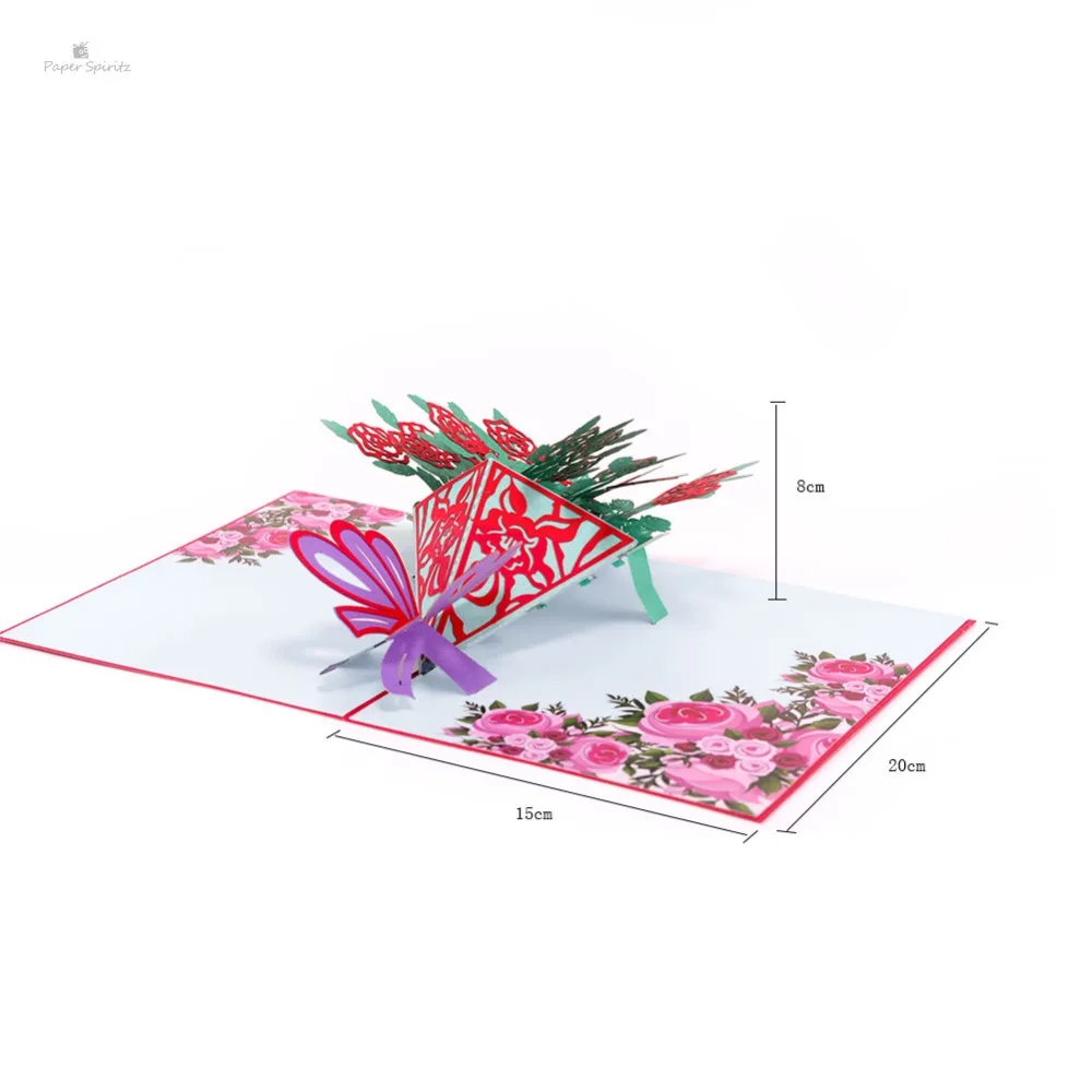  Thank You Thanksgiving 3D Pop Up Greeting Post Cards for Birthday Lover Valentine's Day Rose Weddin - 32890097576