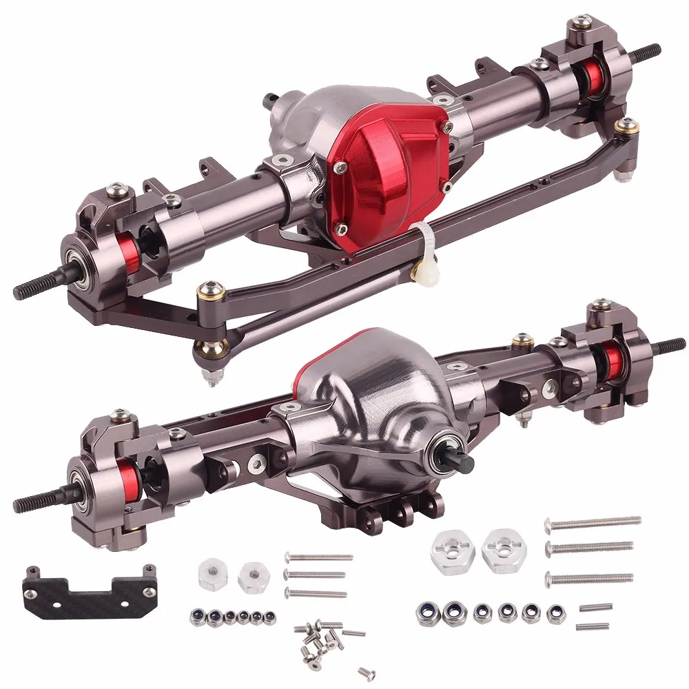 

1:10 Rc Truck Axle Accessories Complete Alloy Front And Rear Axle CNC Machine for 1/10 Rc Car Crawler AXIAL SCX10 RC4WD D90 Toys