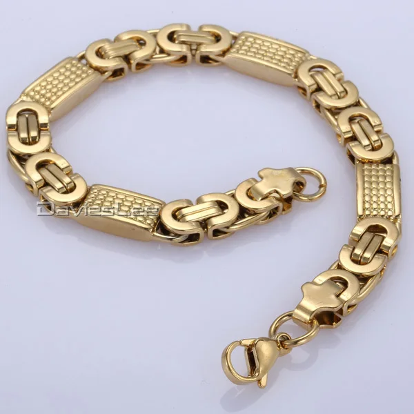 Fashion Gift 8mm Mens Chain Boys Necklace Gold Tone Flat Byzantine Link Stainless Steel Necklace Bracelet 18 36inch Dlkn275 Bracelet Stack Bracelet Chinesebracelet Element Aliexpress