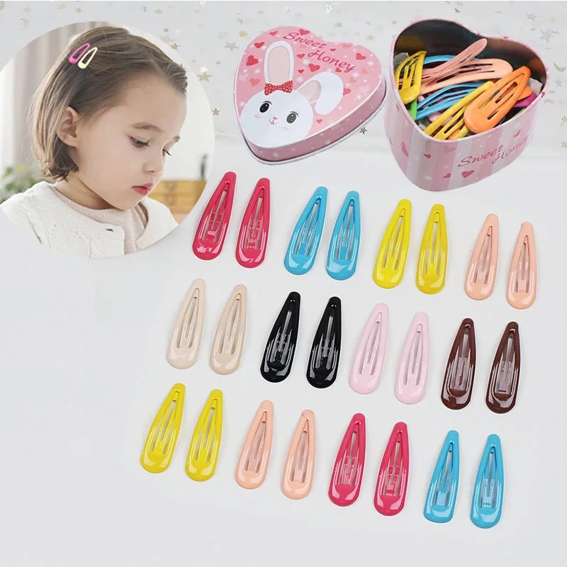 20Pcs/Lot Children Hair Clips Hairpins Metal Snap Baby Toddler Hair