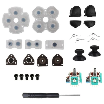 

Analog Joystick Stick Module + Screwdrivers + L1 R1 L2 R2 Trigger Buttons + Conductive Rubber+ Controller Screws For PS4 Repair