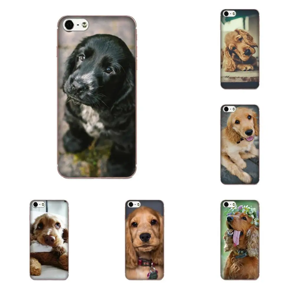 

Soft TPU Bags Cases Cocker Spaniels Dog Puppies Soft For Samsung Galaxy Note 5 8 9 S3 S4 S5 S6 S7 S8 S9 S10 mini Edge Plus Lite