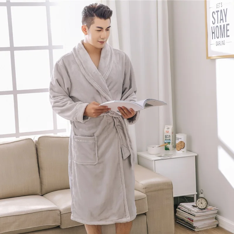 men winter flannel robes (1)