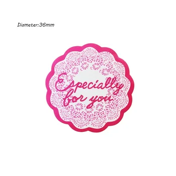 

1200 Pcs/lot 'Especially for you' Lace Pink Embossed Flower DIY Sticker Scrapbooking Envelope Seal Stationery Stickers