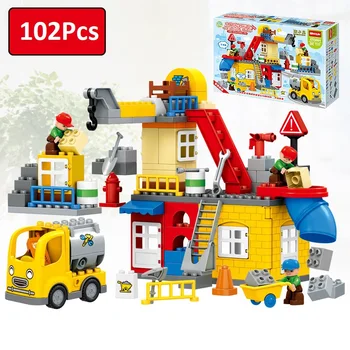 

Urban construction Car Large particle Building Blocks Bricks Model Toys for children 102Pcs