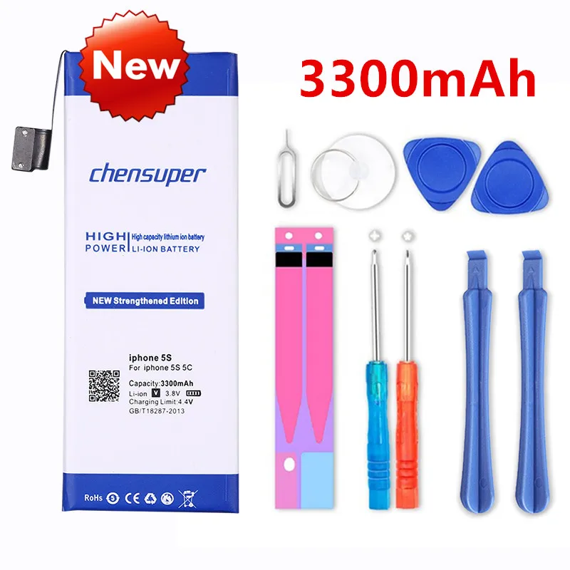 

100% original chensuper 3300mAh Genuine Li-ion Mobile Phone Accessory Replacement Battery Pack for iPhone 5S+