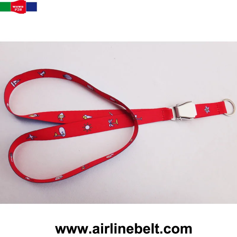 

Airline Airplane seat belt buckle neck lanyard phone lanyards strap aviation lover's printed logo DIY Gym hang rope lanyard