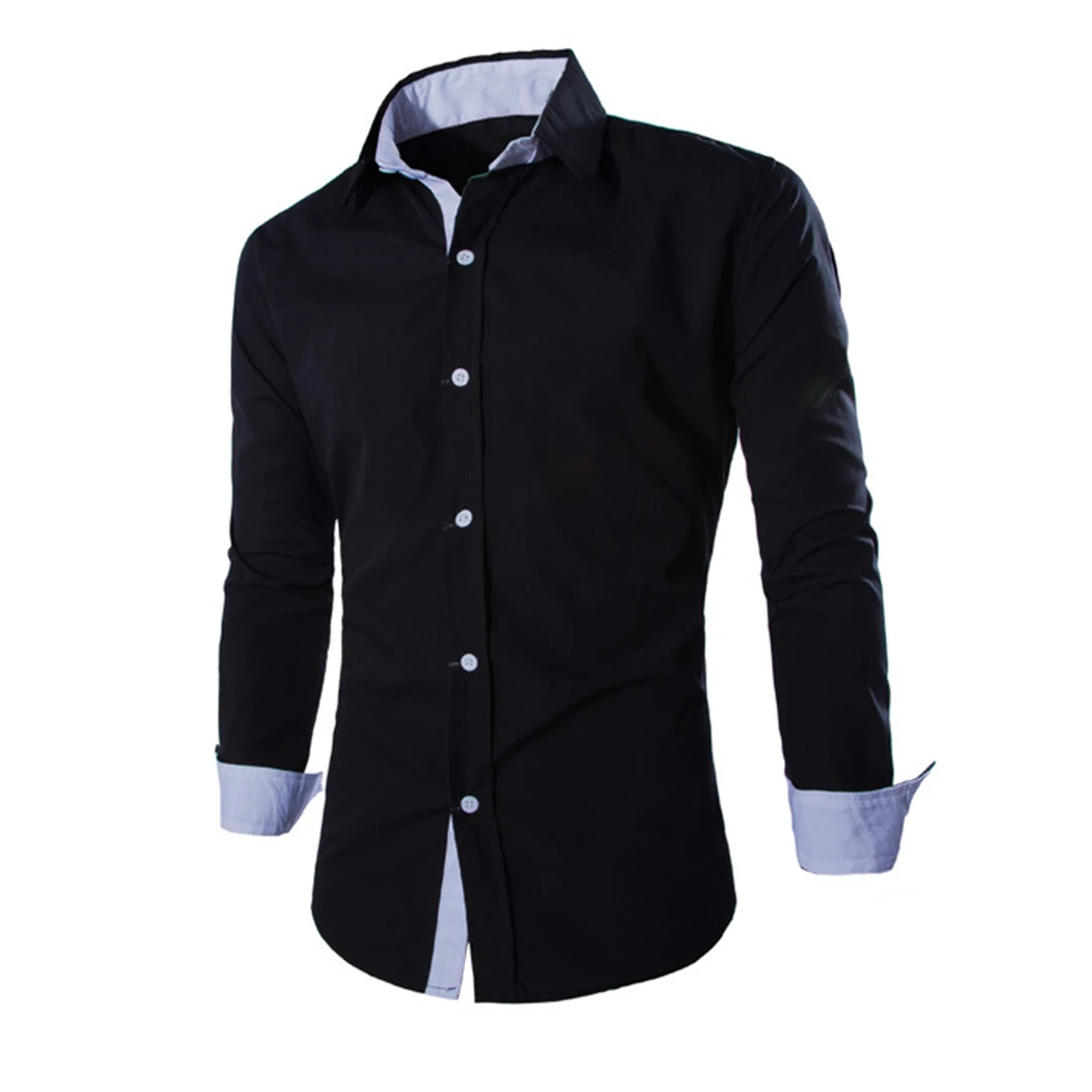 Fashion Brand Slim Fit Mens Dress Shirts 2018 Summer Long Sleeve Casual