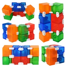 Красочный пластиковый кубик бесконечности для снятия стресса анти-Тревога стресс Смешные автоматические игрушки для детей