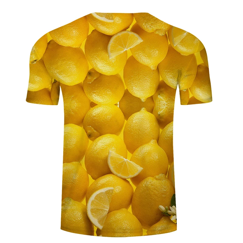 Футболки с принтом лимона 3D Футболка мужская футболка Streatwear Топы Harajuku футболки