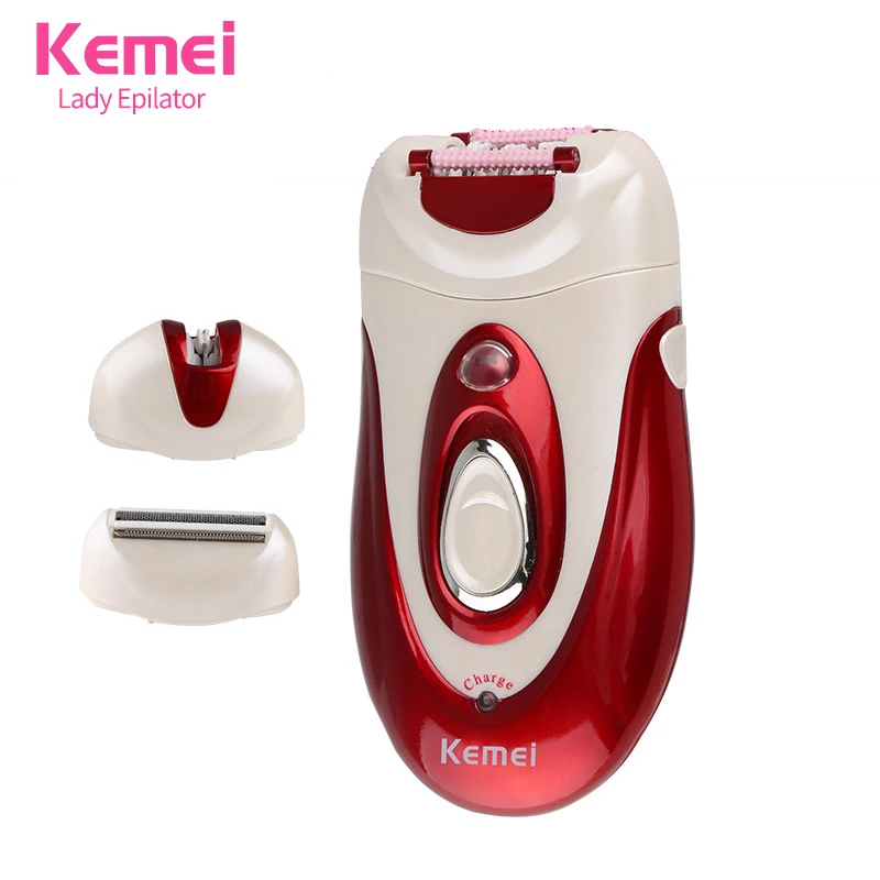 3 in 1 Professional Lady Rechargeable Epilator Depilator Hair Trimmer Shaver Removal for Body Face Undeararm Bikini KM-1888 | Бытовая