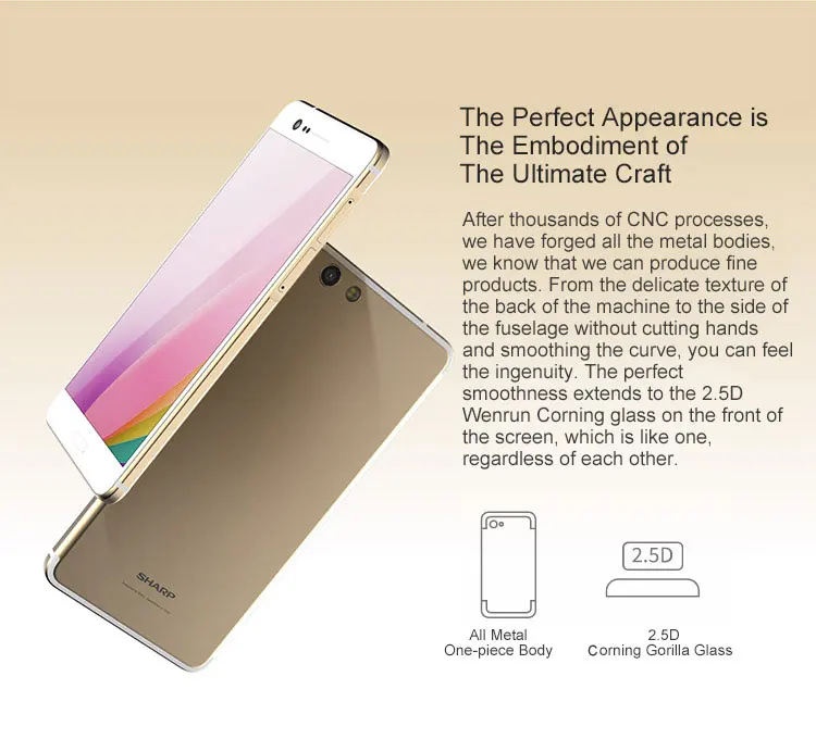 SHARP Z3 FS8009 4GB RAM 64GB ROM Qualcomm Snapdragon 652 1.8GHz Octa Core 5.7 Inch 2.5D Corning Gorilla Glass 2K WQHD Screen Android 7.0 4G LTE Smartphone