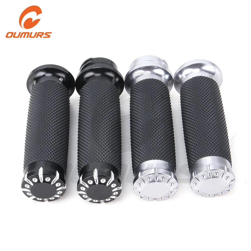 

OUMURS Motorcycle 1" Handle Bar Hand Grips For Harley Touring Road King Softail Custom Honda Kawasaki Suzuki Yamaha