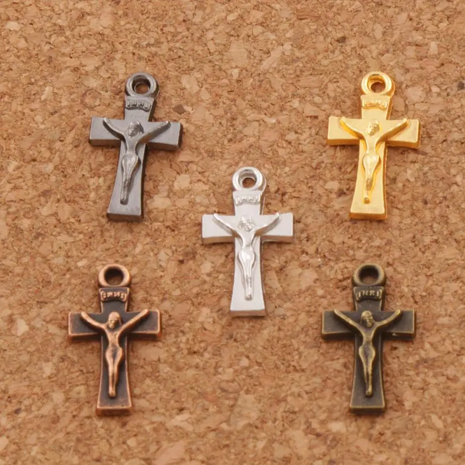 

MIC 100pcs Gun Black Jesus Crucifix Cross Charms 8*14.5mm