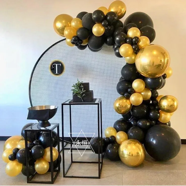 

New wedding prop wedding center stands The wreath shelf a ring for flowers flowers frame black gold ring balloon framework