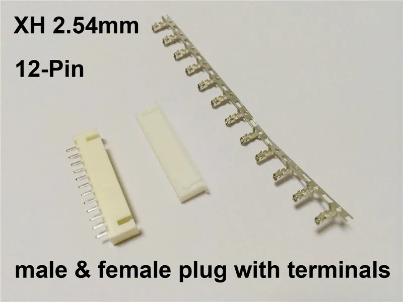 

10 kits XH2.54mm 12pin JST Connector plug Male, Female, Crimps DIP 12P