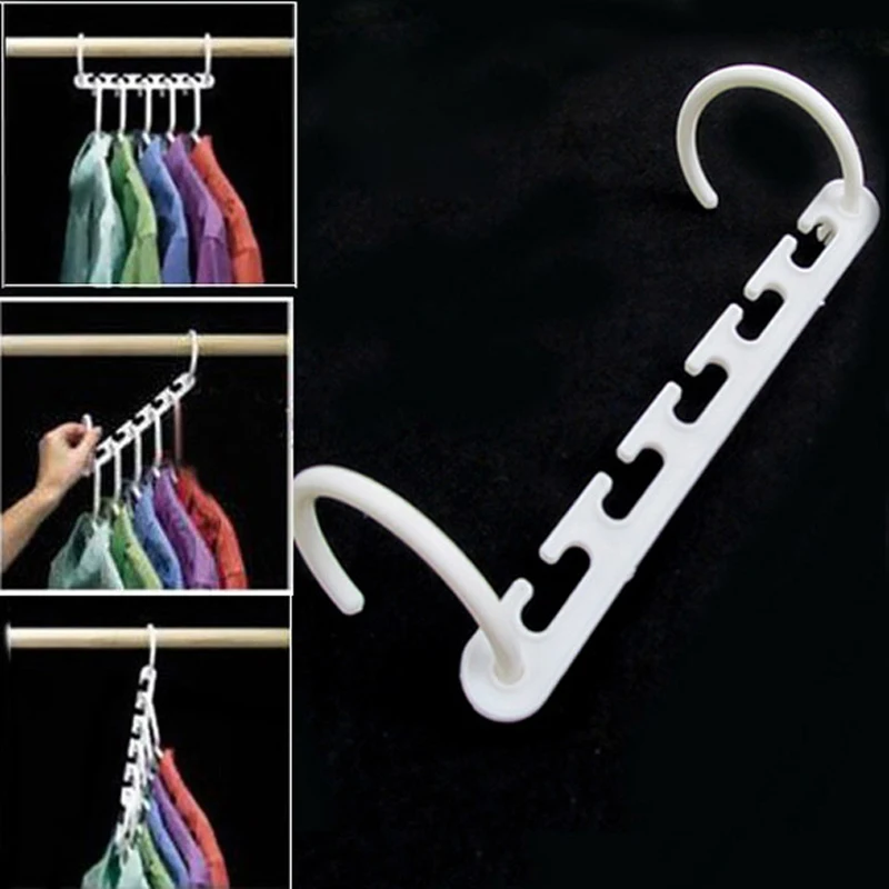 

8 Pcs Practical Clothes Hanger Rack Wardrobes Shop Closet Wonder Clothing Hook Magic Space Saver Organizer 23.5cm x 2.5cm