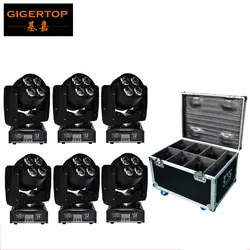 6IN1 кофр Штабелируемый пакет Double светодио дный Face Moving Head Light 4x15 Вт луч/4 * Вт 15 мыть RGBW цвет смешивания Авто бег программы