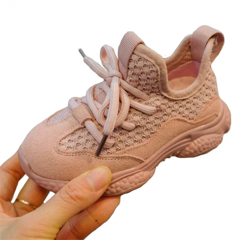 

2019 Children Shoes Spring Autumn Fashion Sport Girls Shoes Soft Breathable Running Boys Sneakers Pink Black White Kids Shoe