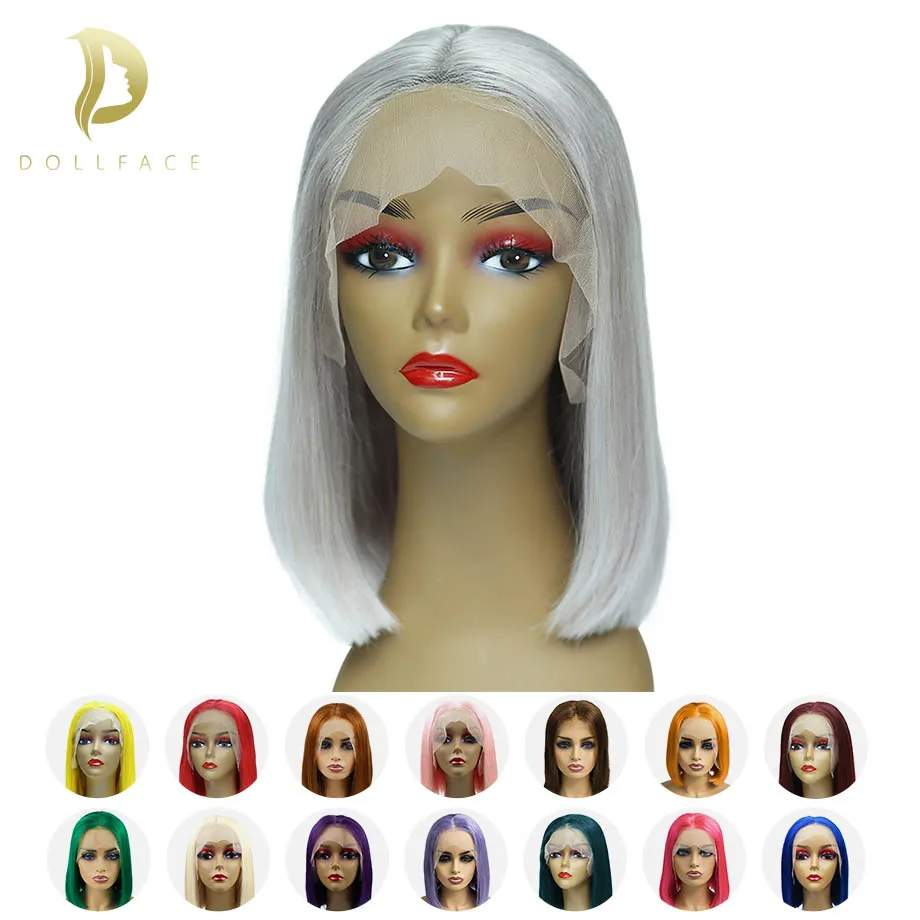 

Short Lace Front Human Hair Wigs Blonde Bob Wig With Pre plucked Hairline For Black Women Multiple Colors Free shipping