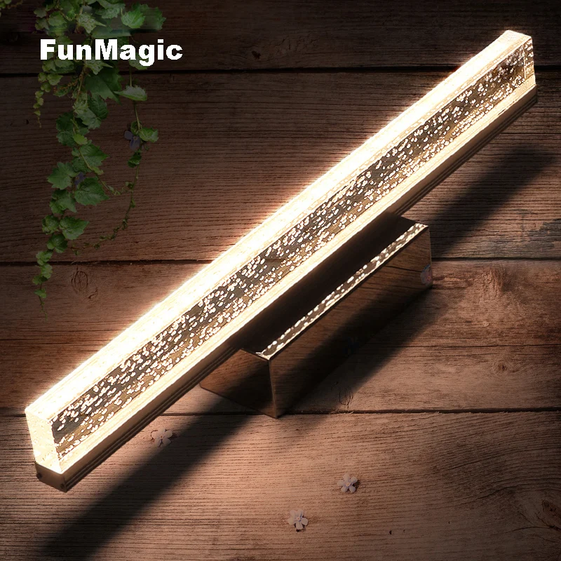 

Modern LED Bathroom Mirror Front Light Bright Wall Lamp Bedroom Dimming Vanity Lighting Wall Mounted Fixture Waterproof Anti-fog