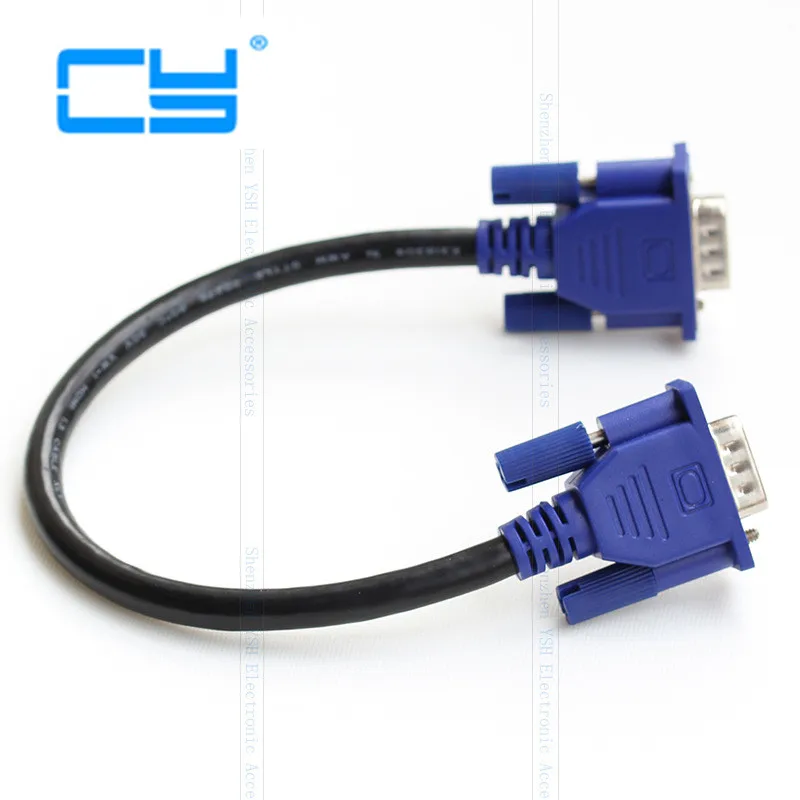 

30cm/11.8" 15Pin VGA RGB vga Male to Female F/F M/F SVGA D-Sub HD15 Monitor Male to Male M/M Video Short Cable Cord for Monitor