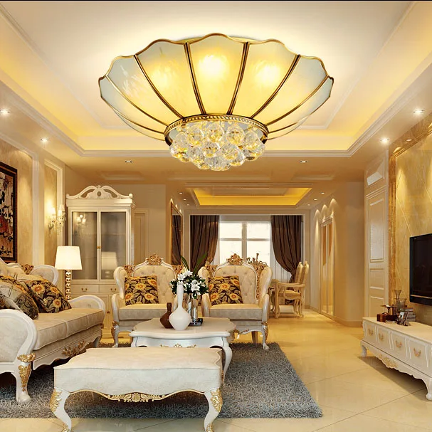 European style led crystal lamp ceiling lamp living room