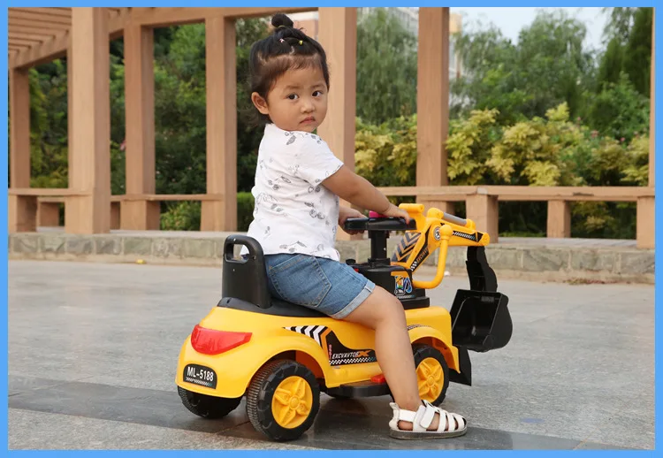 2 в 1 Электрический детский автомобиль для езды на игрушках экскаватор кран музыкальный светильник четыре колеса строительная машина для езды на игрушках автомобиль для детей