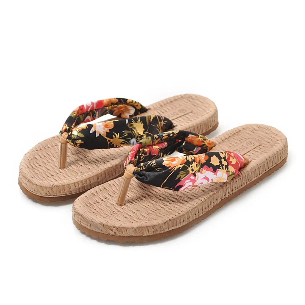 

2019 Hot Sale Summer women slipper Sweet Print Non-Slip Flip Flops Sandals Flat Beach Slippers Shoes zapatillas de casa mujer