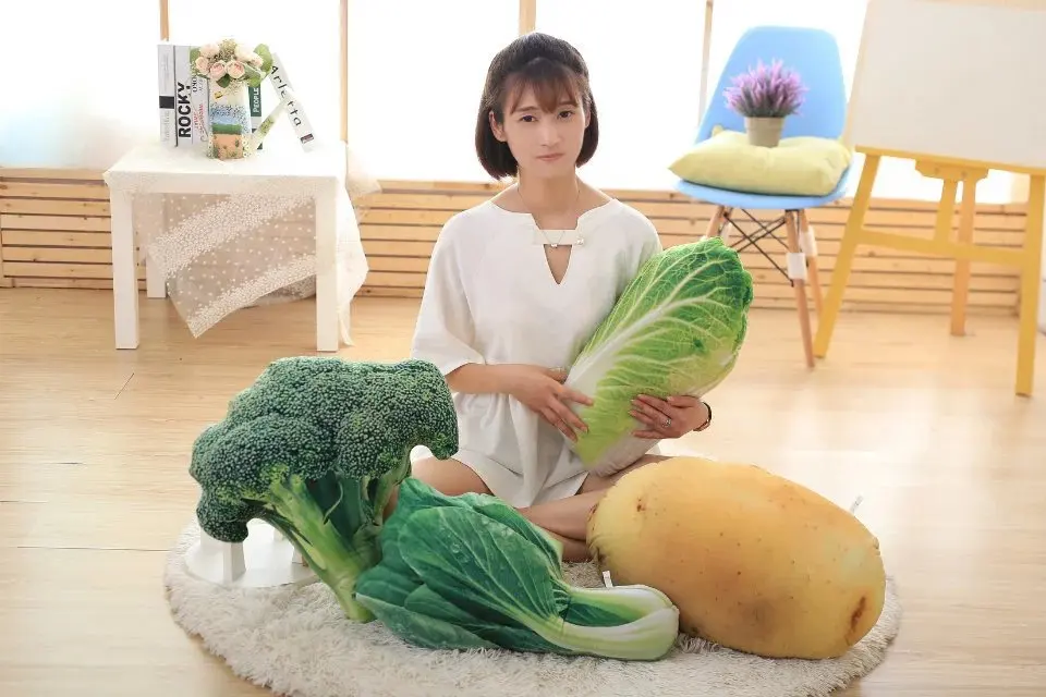 

Novelty Vegetable Stuffed Plush Toys Doll Birthday Cabbage Broccoli Christmas Gift