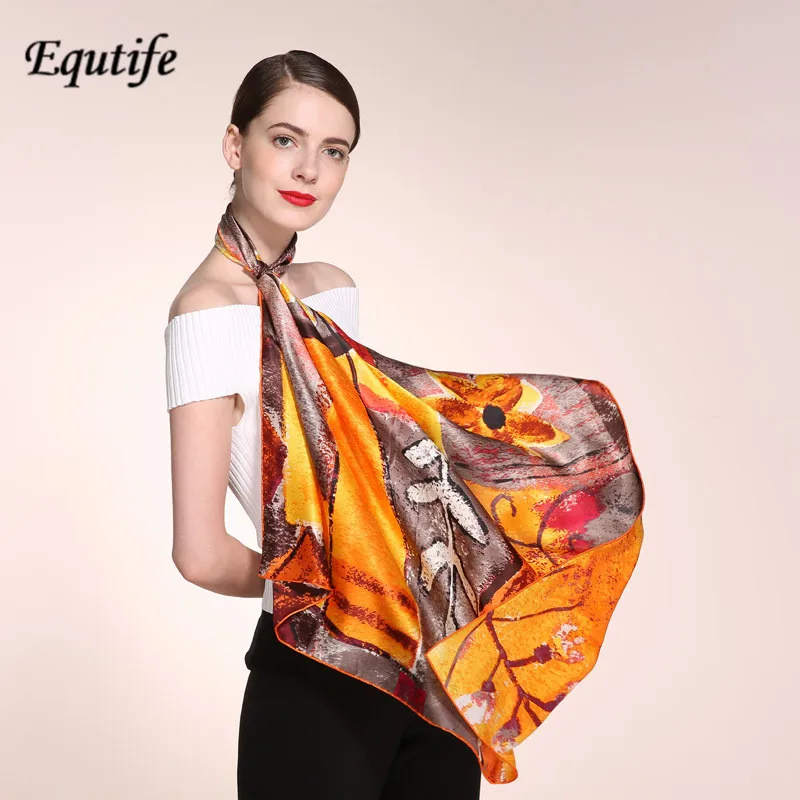 100 Pure Luxury Silk Square Scarves High Quality Soft Elegant