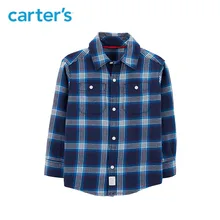 Carter s Plaid Twill Button Front Shirt Casual long sleeve turn down neck autumn winter boys