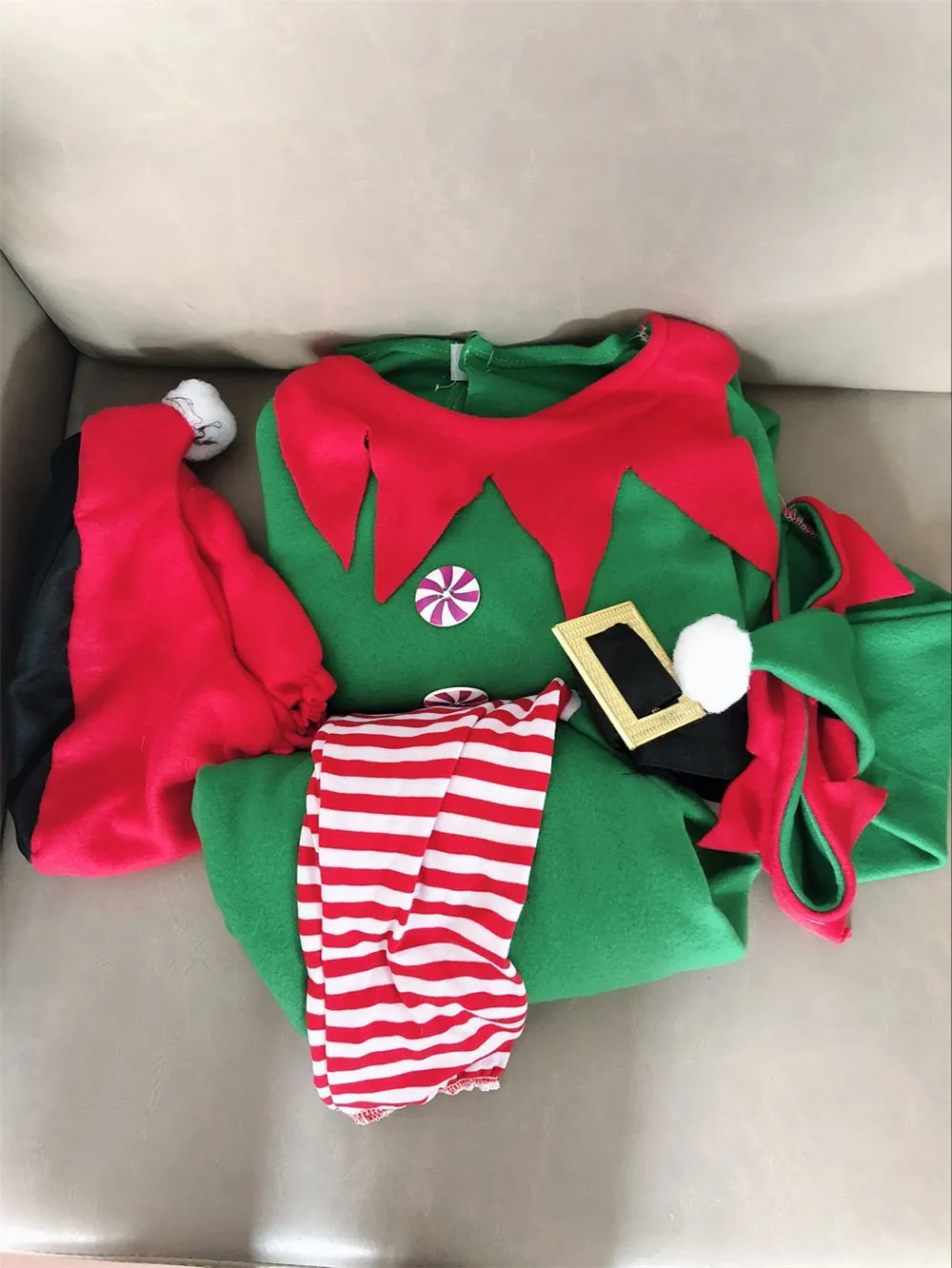 Cosplay&ware Women Men Boy Girl Christmas Santa Claus Costume Kids Family Green Elf Cosplay Costumes Carnival Party -Cosplayware Store