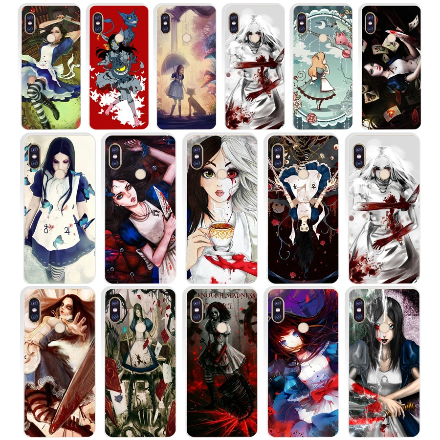 

22AQ alice madness returns anime Soft Silicone Tpu Cover phone Case for xiaomi redmi 6 pro note 6 pro 5 plus 4 4x mi 8