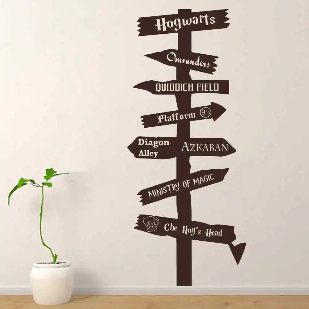 Harry Potter Inspired Road Sign Vinyl Wall Decal Hogwarts Ministry of