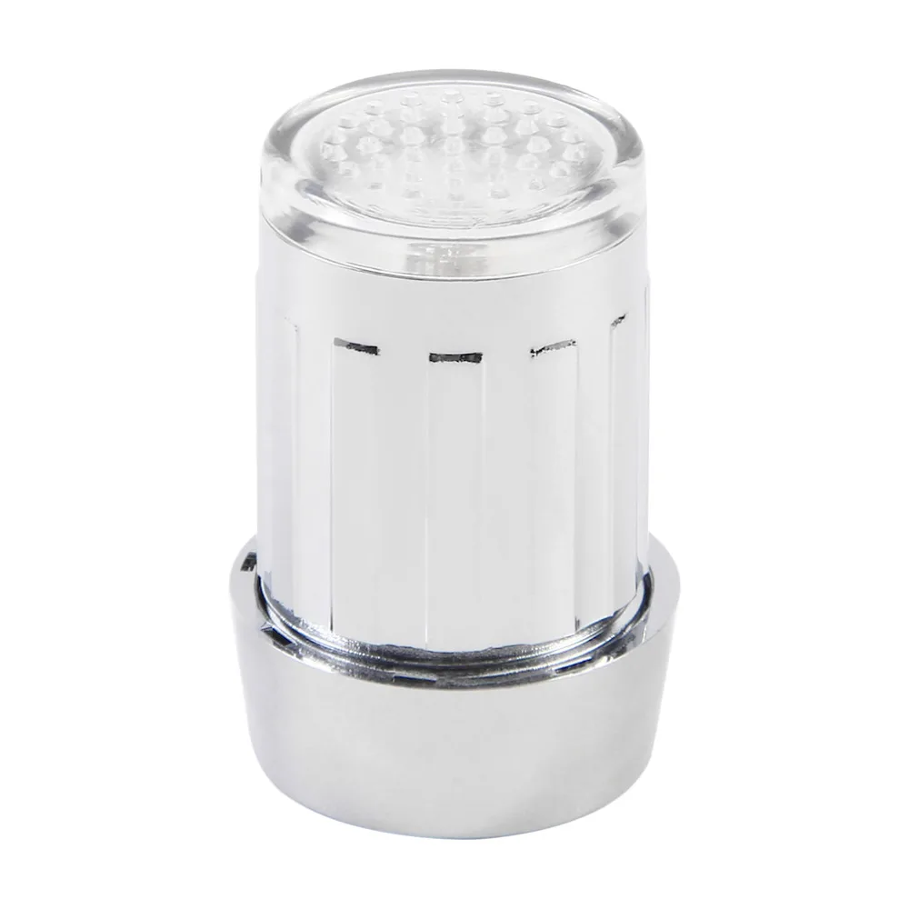 7 Colors Unique LED Light Water Glow Faucet Tap Stainless Steel + Diverter Valve Adapter Connector |