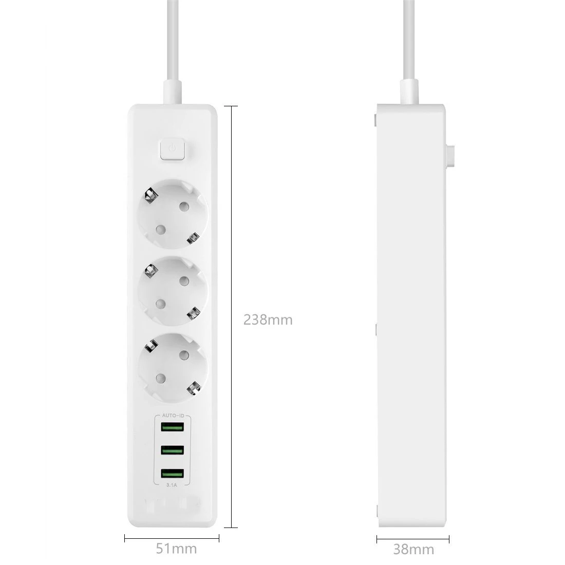 Блок питания несколько розеток С USB 3 портами 5 В/3.1A 2500 Вт функция переключения питания Outlets1.8m удлинитель для телефонов планшетов