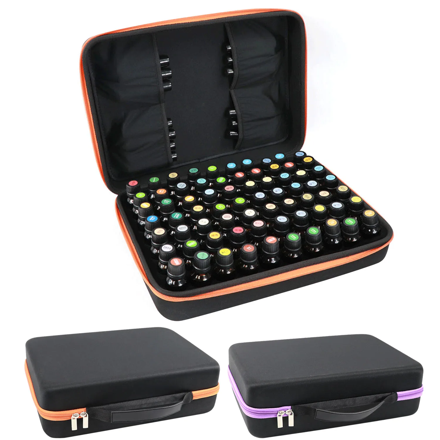 

70-Grid 15ml Shockproof Carry Case Portable EVA Hard Shell Essential Oil Perfume Bottle Shockproof Travel Carrying Storage Bag