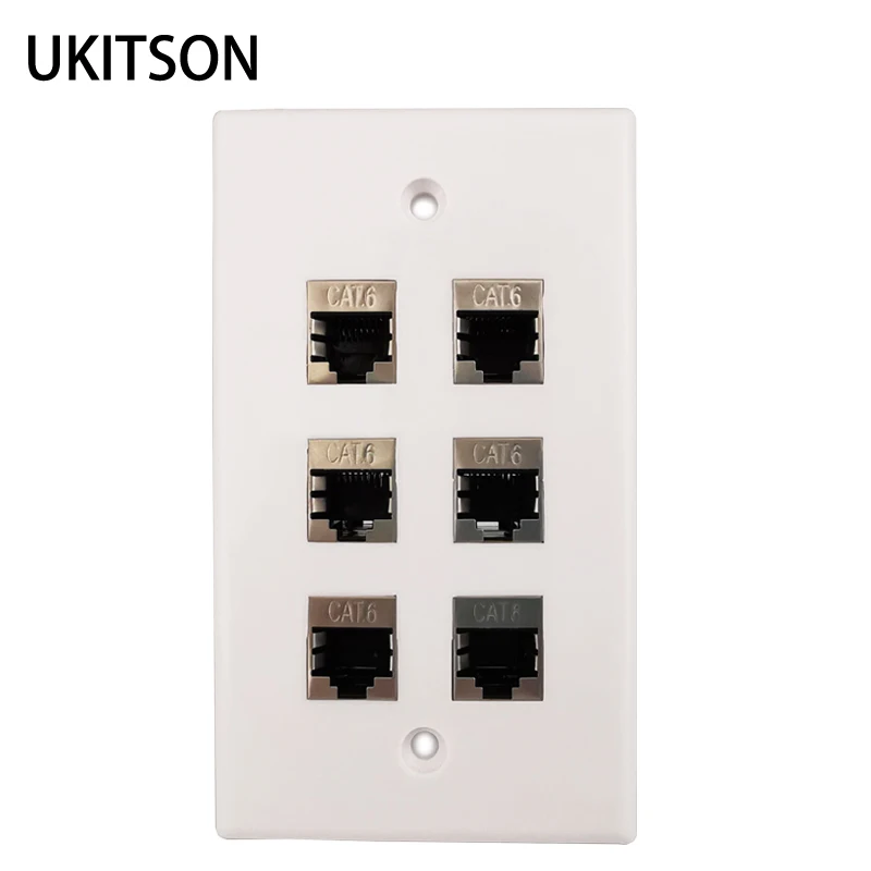 6 Ports Shielded CAT6 Keystone Jack Faceplate pic 1