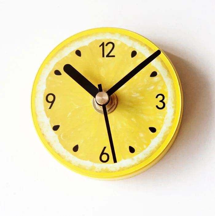 Fruit Yellow Lemon Kitchen Clock Fridge Clocksin Wall Clocks