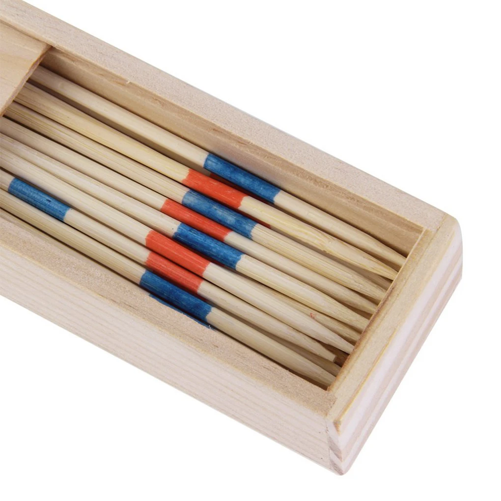 Bébé éducatif en bois traditionnel Mikado Spiel ramasser des bâtons avec boîte jeu enfants Montessori numéro maths jouets bébé en bois
