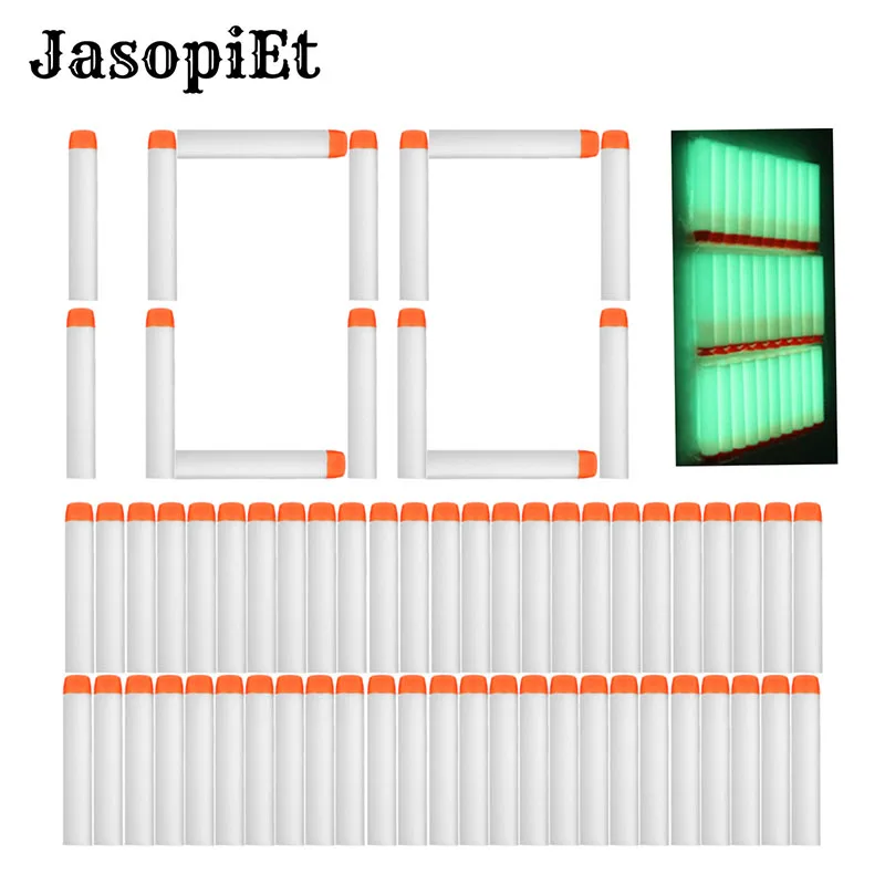 100 шт флуоресцентная дротика для заправки универсальных стандартных круглых головок полые пули из пенопласта для игрушечного пистолета Nerf N-strike Elite Series