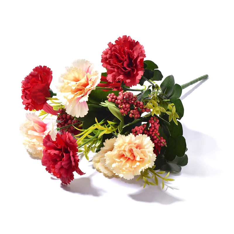 

10 Heads Splendid Artificial Carnations Flowers Bouquet DIY Flower Mother's Day Gifts Wedding Home Christmas Decoration