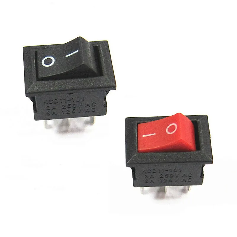 

5pcs KCD11 Mini Power Supply Rocker Switch 2 3 Pin 2 Level 250V 2A OFF-ON Multiple Colour Multifunctional Accessories