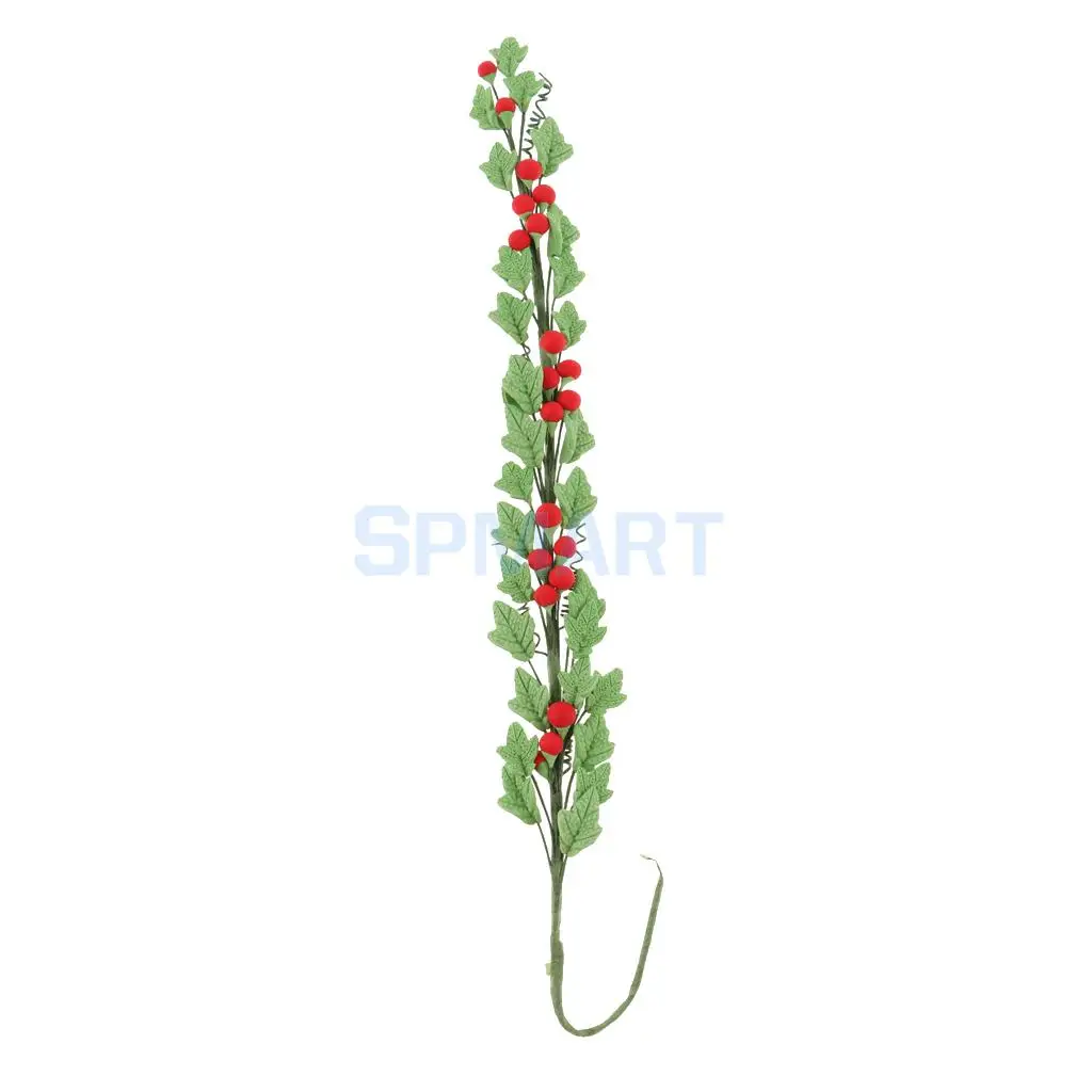 MagiDeal 1/12 Scale Clay Boston Ivy Leaves String Rose Bouquet for Dollhouse Living Room Plant Room Garden Furniture Decor