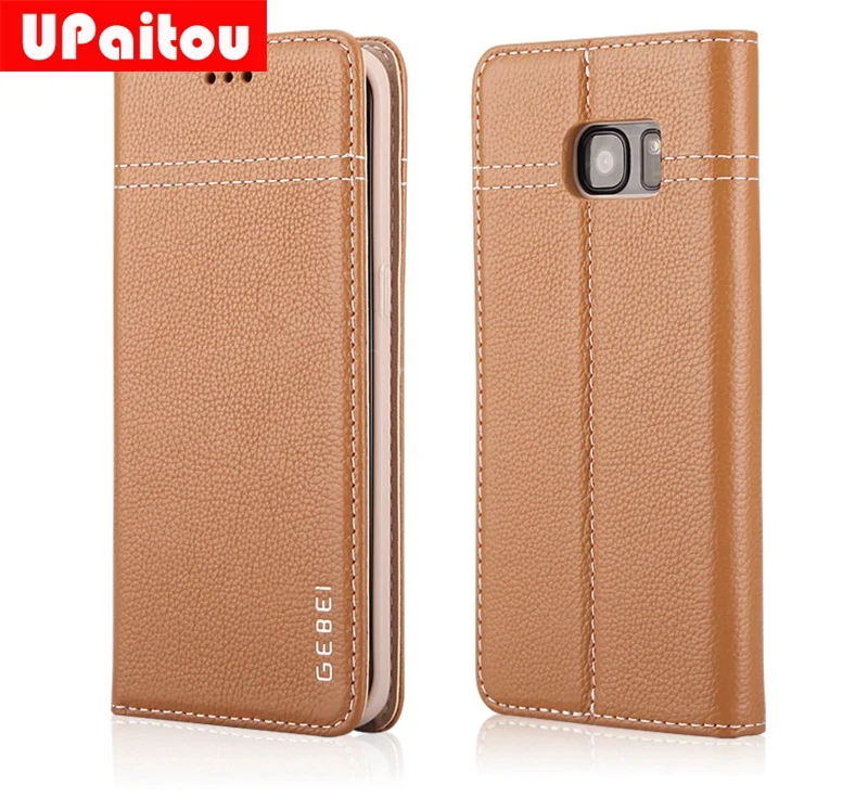 

UPaitou Luxury Handmade Genuine Leather Case for Samsung Galaxy S7 G930F/S7 Edge G935F Flip Wallet Case Card Holder Phone Cover