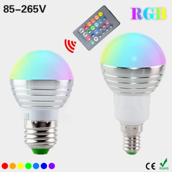 

Christmas Lighting E27 9W RGB LED Lamp 110V 220V 16 Color Change RGB Bulb Light Lamp With Remote Control Lampara Bombillas LED