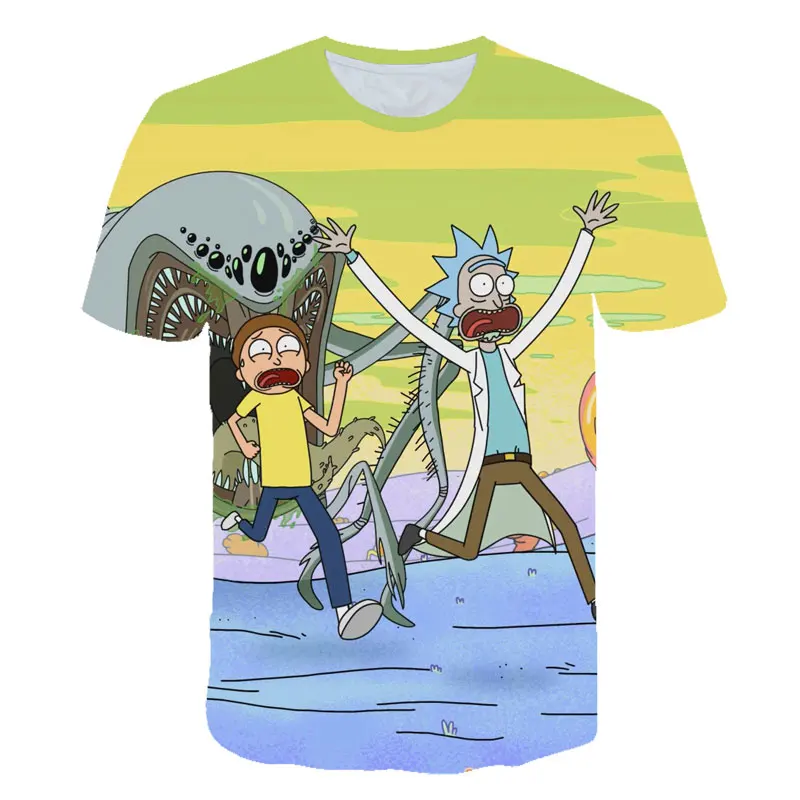 Hip Hop Fashion Brand Clothing Rick and Morty 3D T Shirt Casual Short Sleeve Men's T-Shirts Anime Cool rick y morty Graphic Tees - Цвет: PQ TS6906